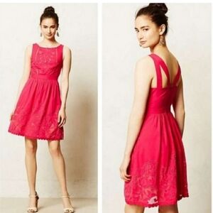 Moulinette Soeurs By Anthropologie Rhododendron Dress In Fuchsia Size 2